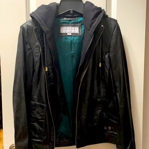 Marc New York Black Leather Jacket sz Medium